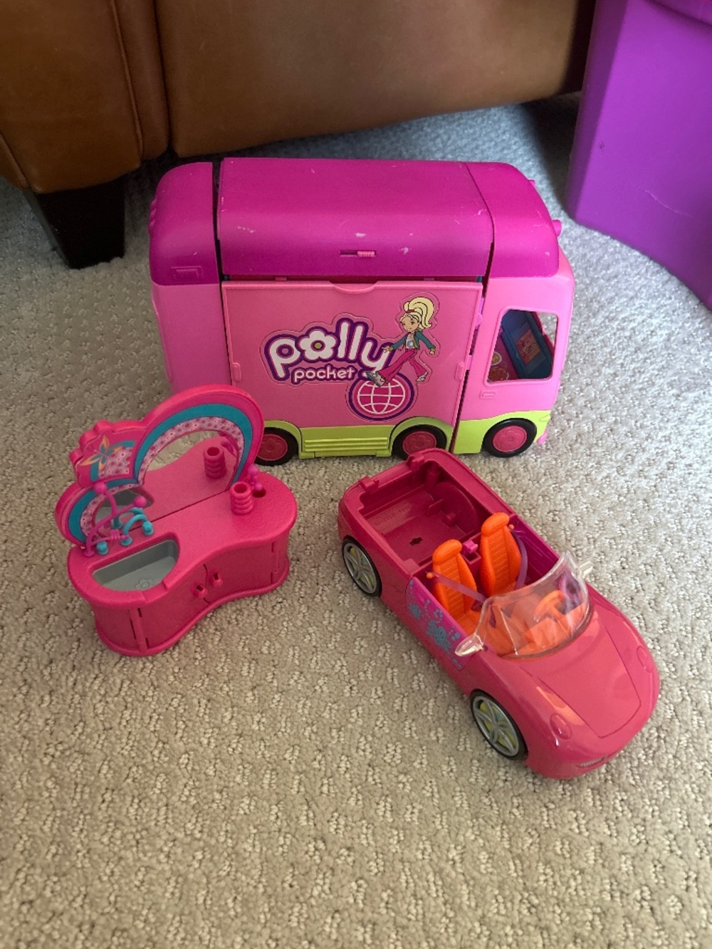 Polly Pocket Vehicles & Vanity